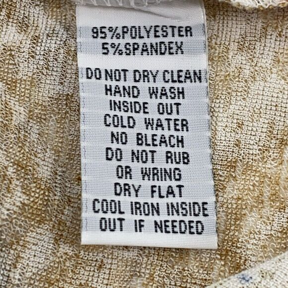 Bella Sky Asymmetrical Flag Print Studded Semi Sheer 3/4 Sleeve Top Size Small - Picture 7 of 8